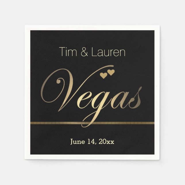 Las Vegas Hochzeit mit Herzen! Serviette (Vorderseite)