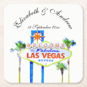 Las Vegas Hochzeit Rechteckiger Pappuntersetzer