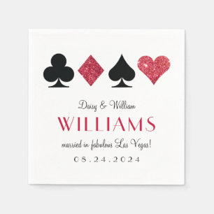 Las Vegas Hochzeit Rot und Schwarz Cocktail Servie Serviette