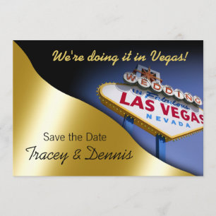Las Vegas Hochzeitseinladung mit Vormerkdatum Einladung