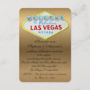 Las Vegas Hochzeitsempfang Gold Einschließung Begleitkarte