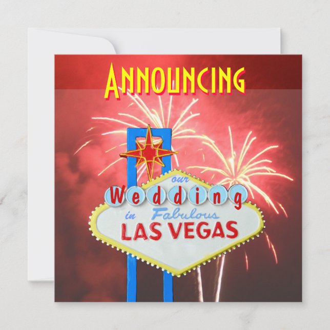 Las Vegas Hochzeitsfeuerwerk Einladung (Vorderseite)
