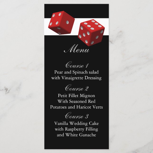 Las vegas Hochzeitskarte Menükarte (Vorderseite)