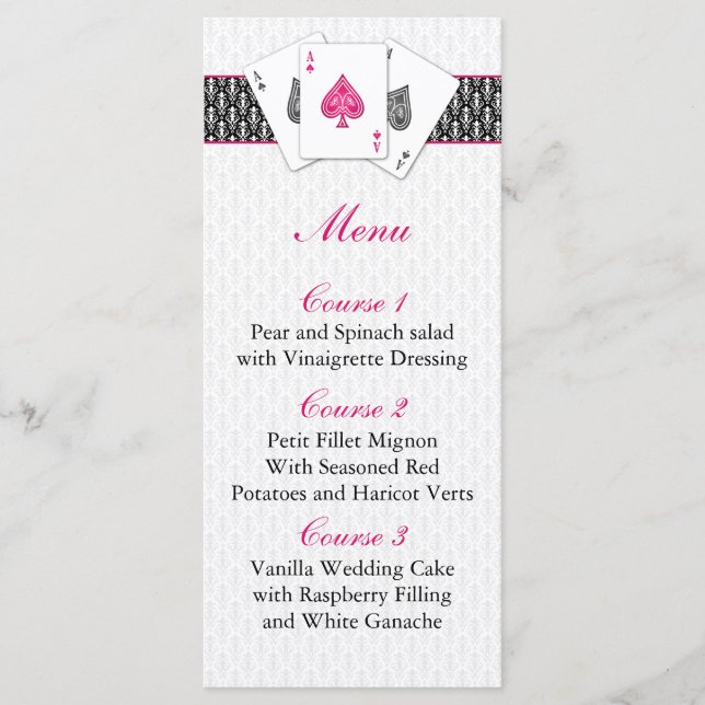 Las vegas Hochzeitskarte Menükarte (Vorderseite)