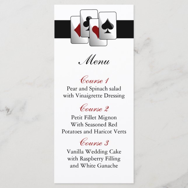 Las vegas Hochzeitskarte Menükarte (Vorderseite)