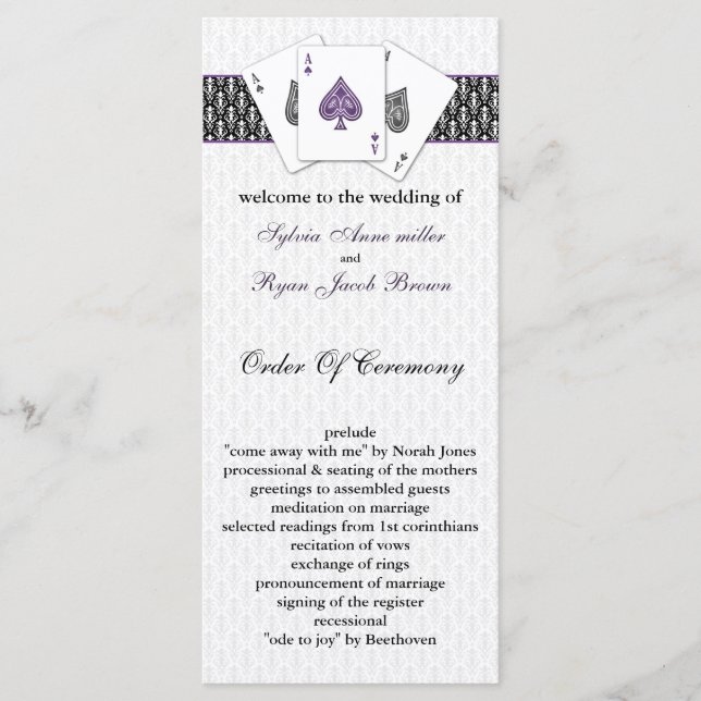 Las Vegas Hochzeitsprogramme Programm (Vorderseite)