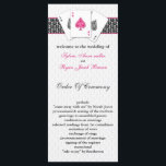 Las Vegas Hochzeitsprogramme Programm<br><div class="desc">Pink Las Vegas Hochzeitsprogramme mit 3 Asse und einer Touch Damast .Matching Produkte auch erhältlich</div>