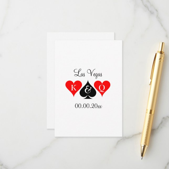Las Vegas Hochzeitthema vertikale Umschließungskar Begleitkarte (Vorderseite/Rückseite Beispiel)