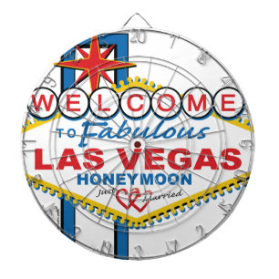 Las Vegas Honeymoon Retro Dartscheibe