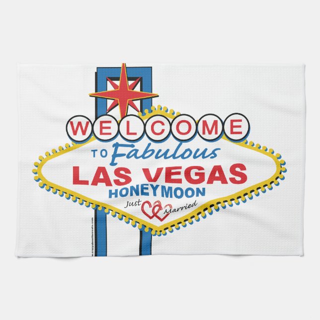 Las Vegas Honeymoon Retro Küchentuch (Horizontal)
