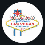 Las Vegas Honeymoon Runder Aufkleber<br><div class="desc">Willkommen bei Fabulous Las Vegas Honeymoon</div>