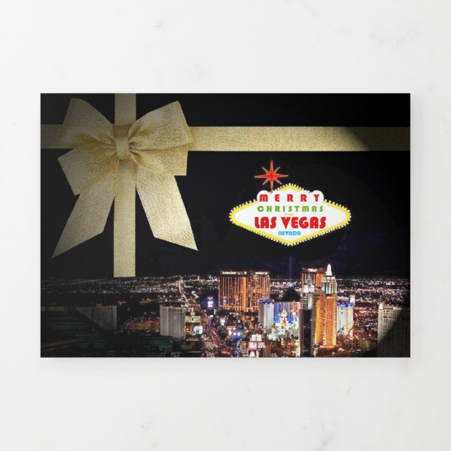 Las Vegas Hotel & Casino Trifold Weihnachtskarte Dreifach Gefaltete Urlaubskarte (Cover)