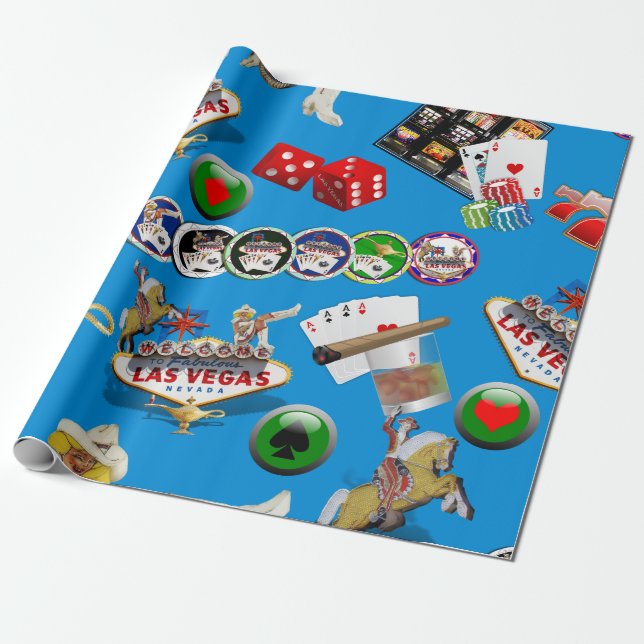 Las Vegas Icons - Gamblers Freude Geschenkpapier (Ungerollt)