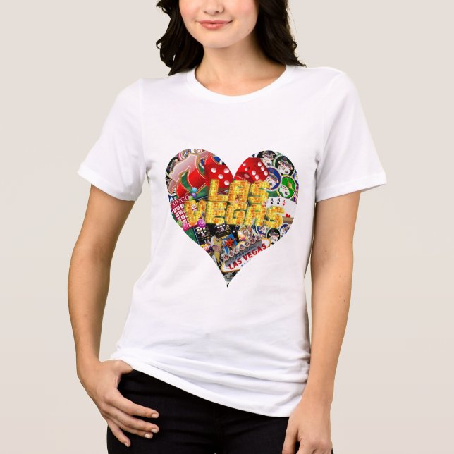 Las Vegas Icons - Herzform Tri-Blend Shirt (Vorderseite)