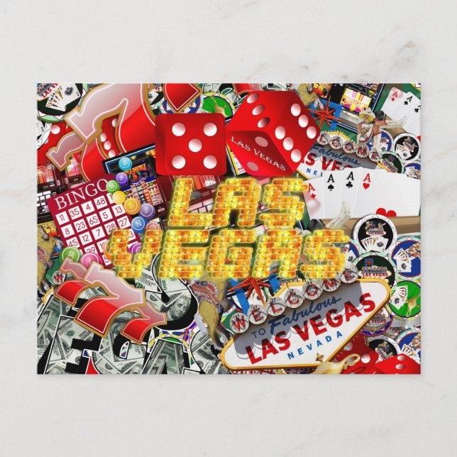 Las Vegas Icons - Neon Lights Postkarte (Vorderseite)