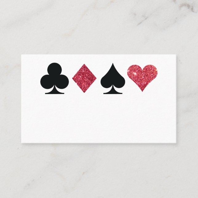 Las Vegas Imitate Red Glitzer Blank Escortkarte Platzkarte (Vorderseite)