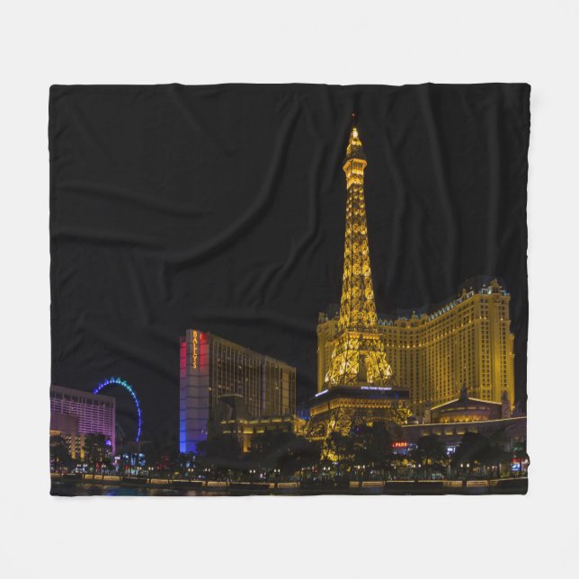 Las Vegas in der Nacht Fleecedecke (Vorderseite (Horizontal))