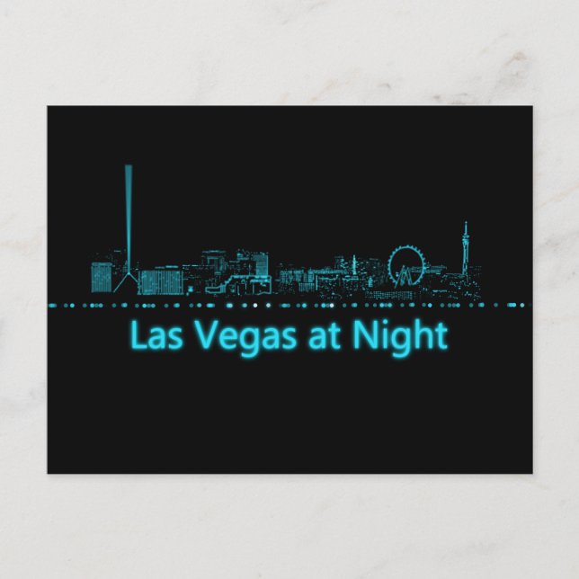 Las Vegas in der Nacht Postkarte (Vorderseite)