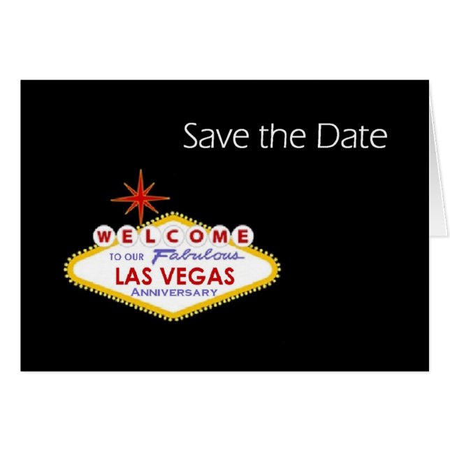 Las Vegas-Jubiläumskarte Save the Date (Vorderseite (Horizontal))
