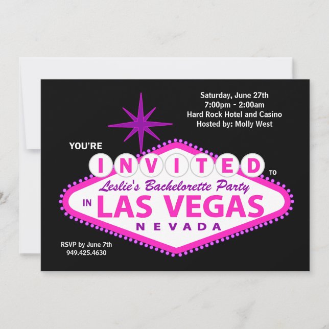 Las Vegas Junggeselinnen-Abschied Einladung (Vorderseite)