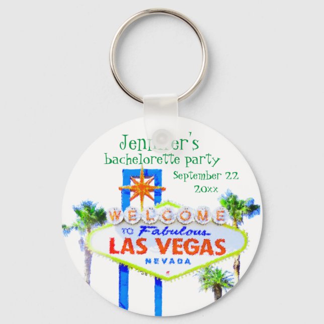 Las Vegas Junggeselinnen-Abschied Favor Schlüsselanhänger (Vorderseite)
