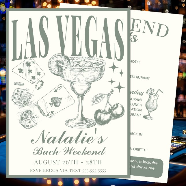 Las Vegas Junggeselinnen-Abschied Individuelle Rou Einladung (Von Creator hochgeladen)