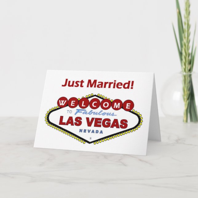 Las Vegas Just Married! Announcement Card. Ankündigung (Vorderseite)