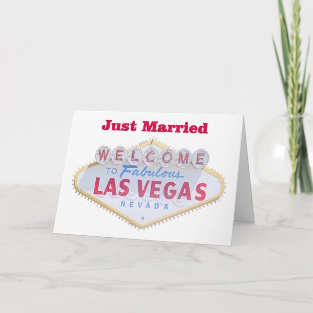 Las Vegas Just Married Cards Ankündigung (Vorderseite)