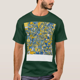 Las Vegas Kartenmuster in Blau Gold T-Shirt