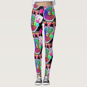 Las Vegas-Kasino-Karten-Chip-Würfel 7 und Rad Leggings