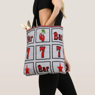 Las Vegas-Kasino-Spielautomat-Entwurf mit Rot Tasche