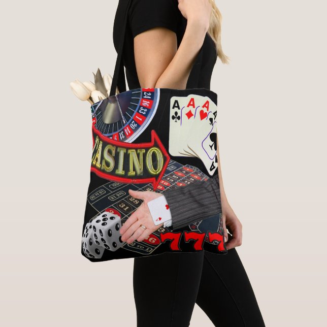 Las Vegas-Kasino-spielende Karte in der Hand Tasche (Von Nahem)