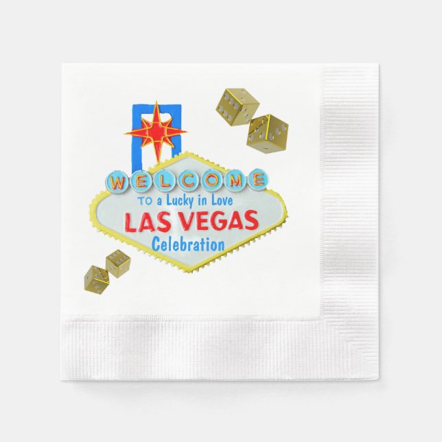 Las Vegas Lucky in Liebe Celebration Party Serviette (Vorderseite)