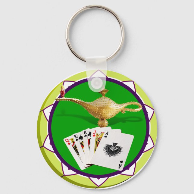 Las Vegas Magic Lamp Poker Chip Schlüsselanhänger (Vorderseite)