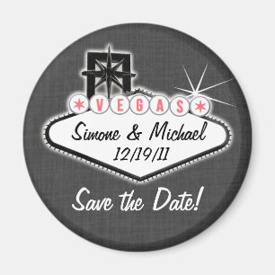 Las Vegas Magnet - Save the Date - rund oder quadr