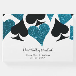 Las Vegas Malibu Blue Glitzer Guestbook Gästebuch