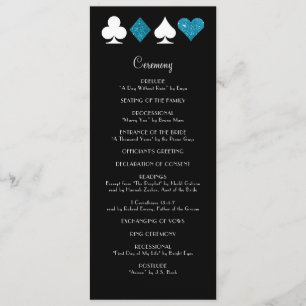 Las Vegas Malibu Blue Glitzer Wedding Program Programm