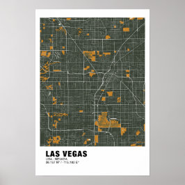 Las Vegas Map Poster - Nevada Green Map