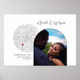 Las Vegas Map Wedding Verlobung Foto Geschenk Poster