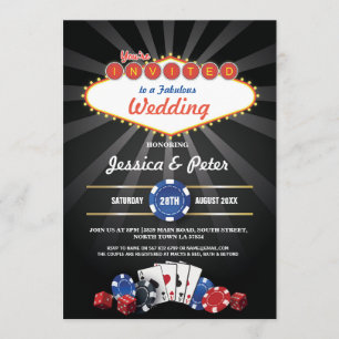 Las Vegas Mariage Casino Dice Party Invitation