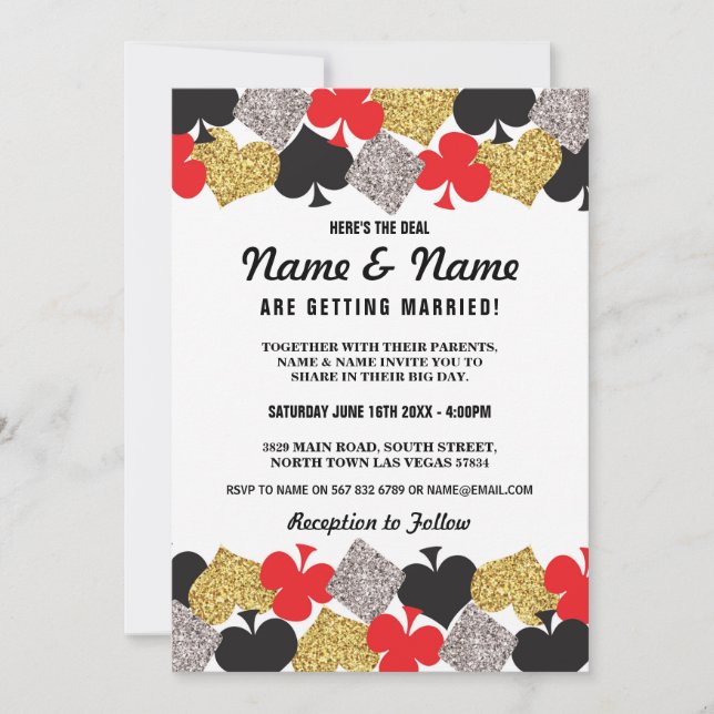 Las Vegas Mariage Casino Royale Invitation des car (Devant)