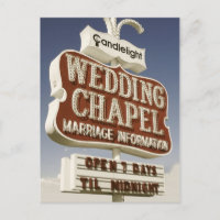 Las Vegas Mariage Chapelle Retro Carte postale