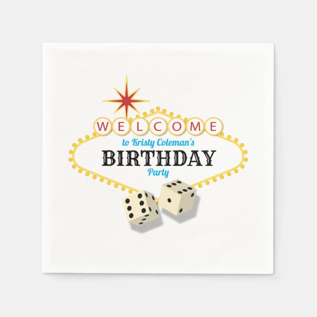 Las Vegas Marquee Birthday Party Serviette (Vorderseite)