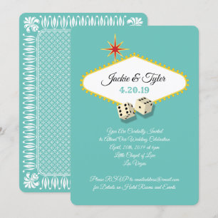 Las Vegas Marquee-Hochzeit in Aqua Einladung