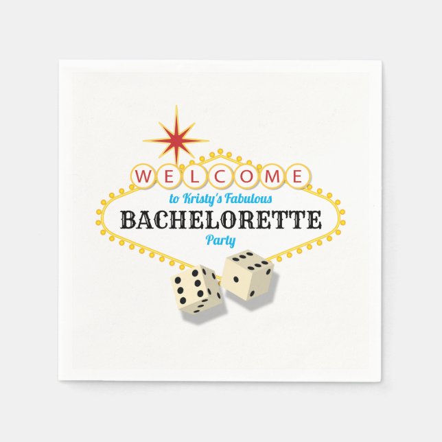 Las Vegas Marquee Junggeselinnen-Abschied Serviette (Vorderseite)