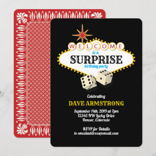 Las Vegas Marquee Surprise Geburtstagsparty Einladung
