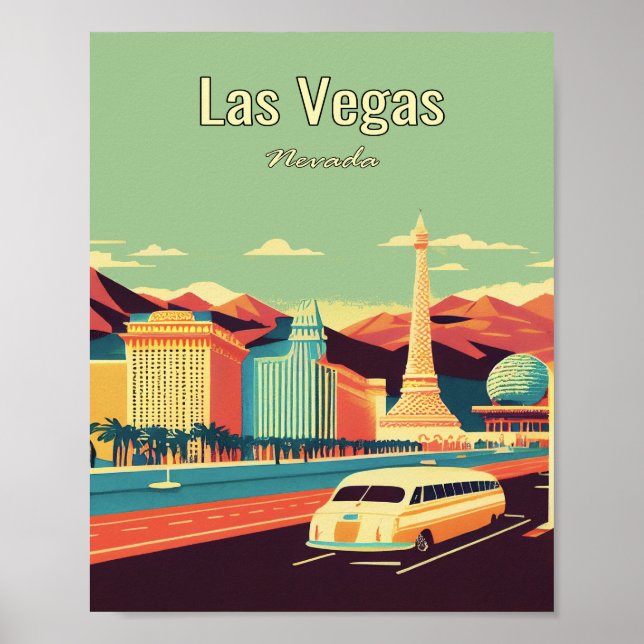 Las Vegas Minimalistisch Vintage Poster Art (Vorne)