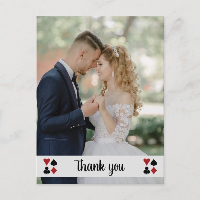 Las Vegas mit Foto Wedding Vielen Dank Postkarte (Vorderseite)