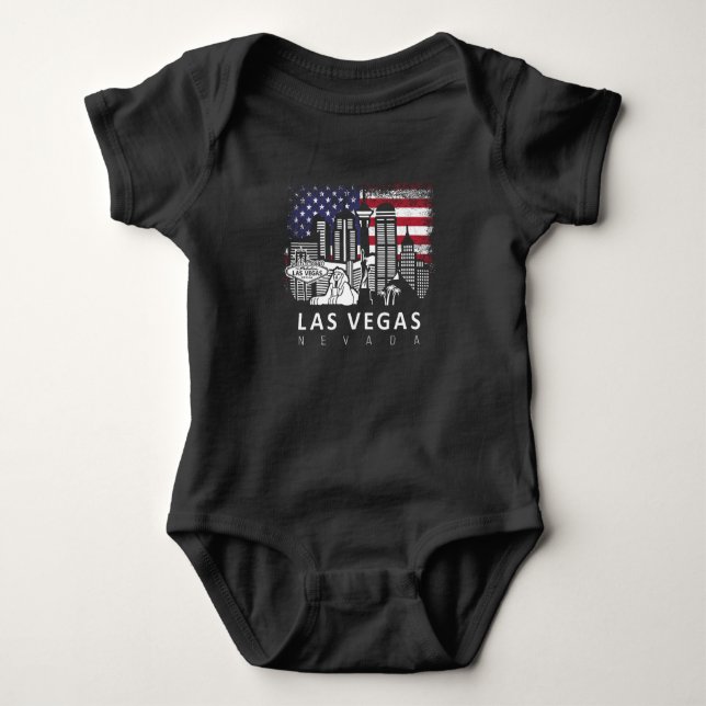 Las Vegas Nevada (Amerikanische Flagge) Baby Strampler (Vorderseite)