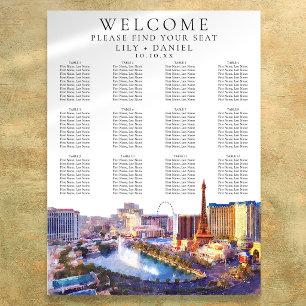 Las Vegas Nevada Aquarell Hochzeits-Sitzplan Poster